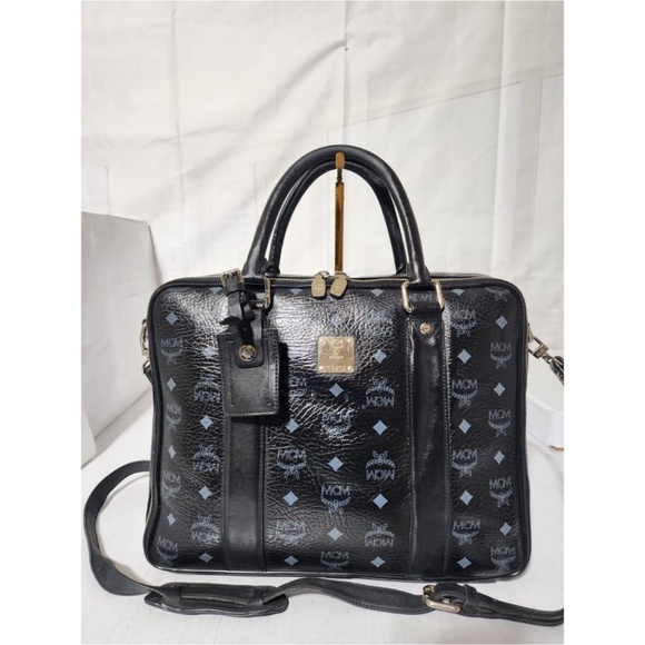Authentic MCM Visetos Briefcase/Laptop Bag Black - Picture 1 of 15
